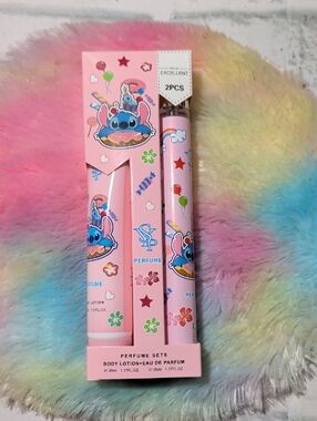 Kids Pink Perfume & Body Lotion Set - Cartoon Character Design